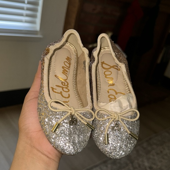 Sam Edelman Gold Glitter Ballet Flats - Picture 2 of 6
